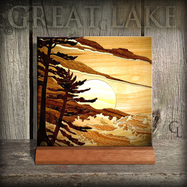 4.25" Ceramic Tiles-Wood Inlay Series