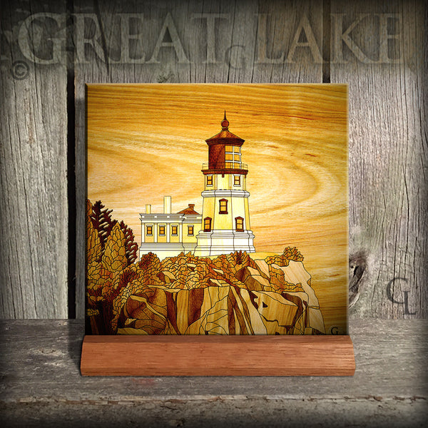 4.25" Ceramic Tiles-Wood Inlay Series