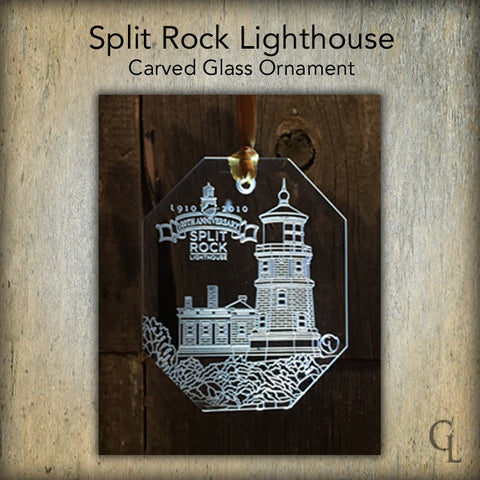 Split Rock Carved Glass Ornament