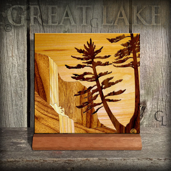 4.25" Ceramic Tiles-Wood Inlay Series